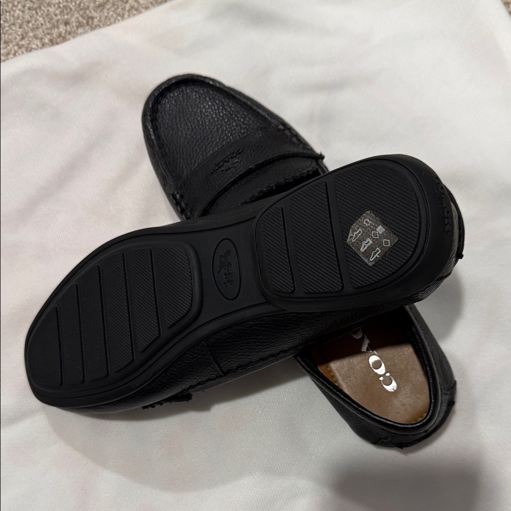 Coach Women's Textured Black Loafers - Picture 7 of 9